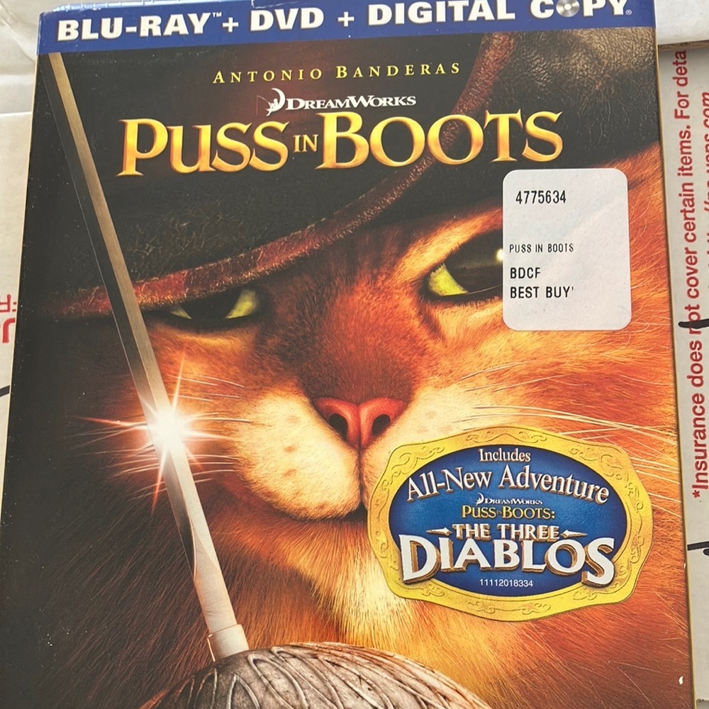 Puss in boots Blu ray